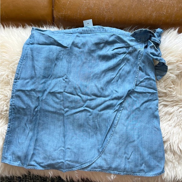 Loft Woman’s Blue Tie Wrap Skirt 💙 - Picture 3 of 7
